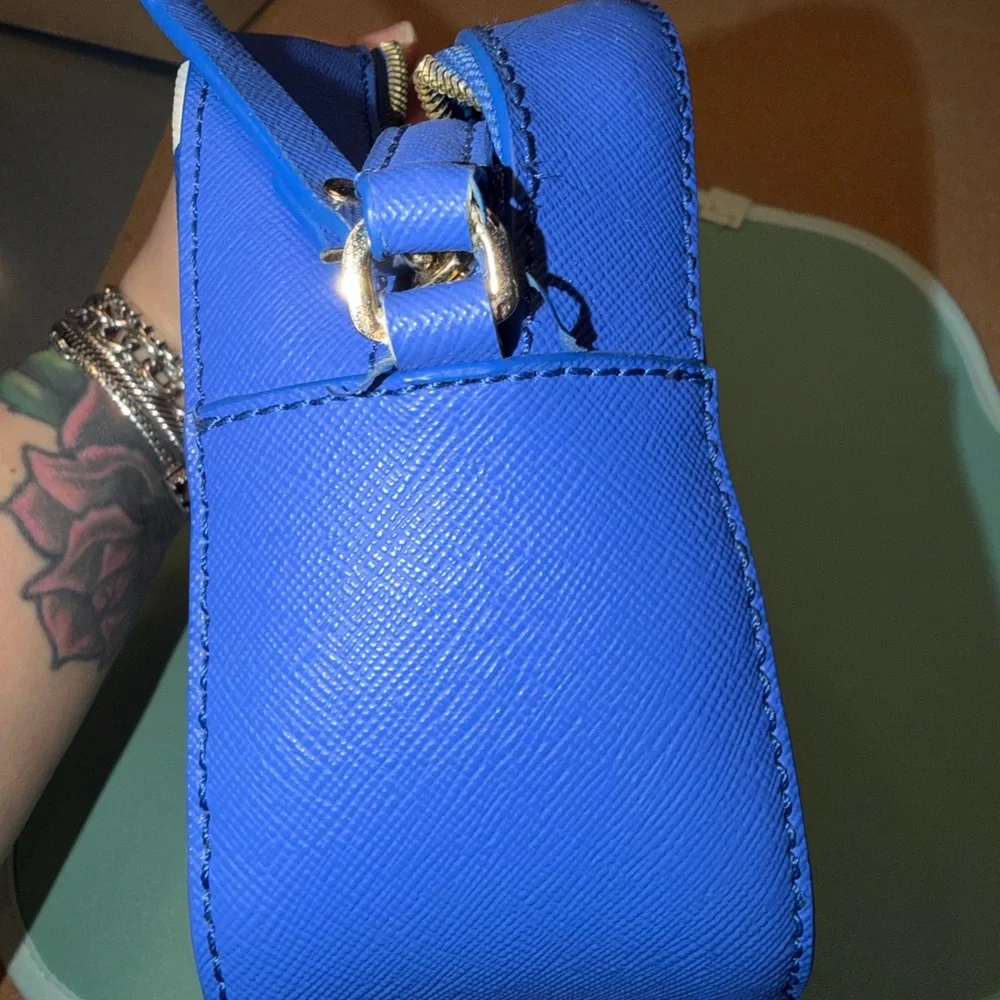 Kate Spade Make a Splash Mindy striped crossbody bag cat-eye sunglasses appliqué - Picture 4 of 9